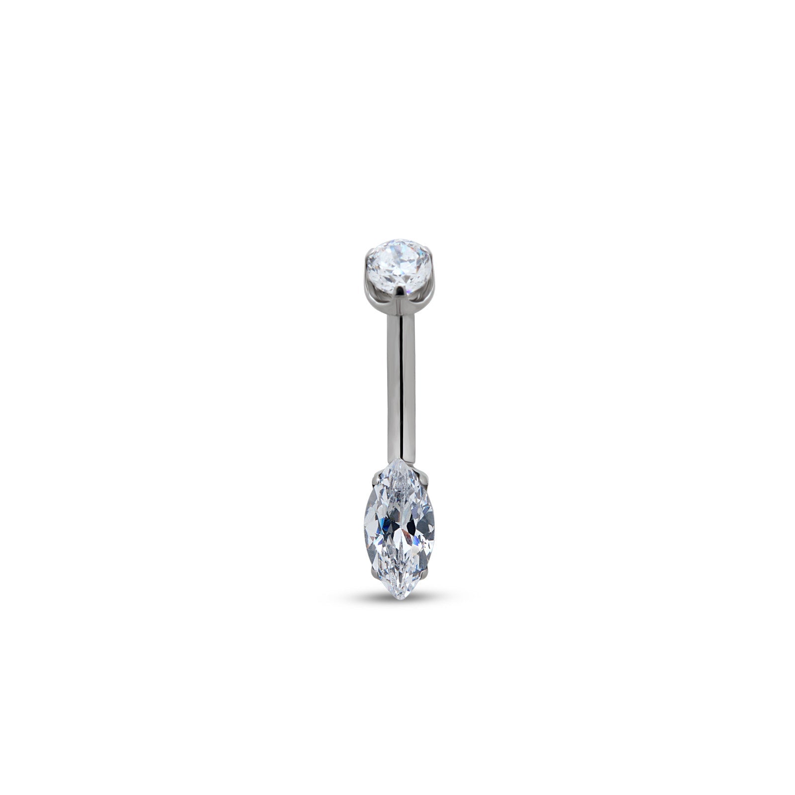 Titanium Marquise Stone Navel Bar