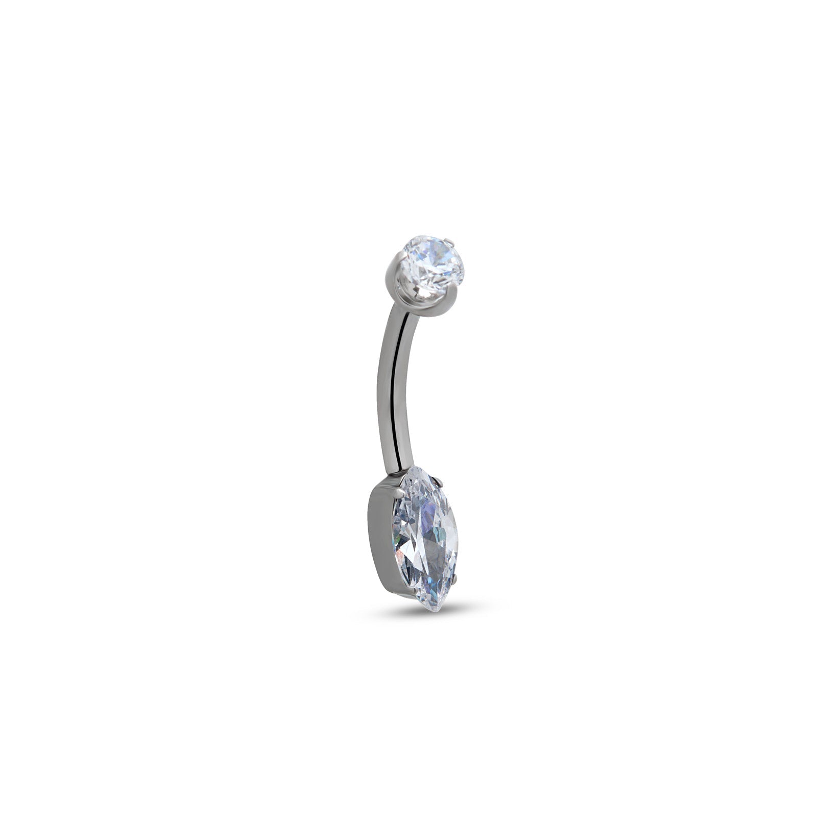 Titanium Marquise Stone Navel Bar