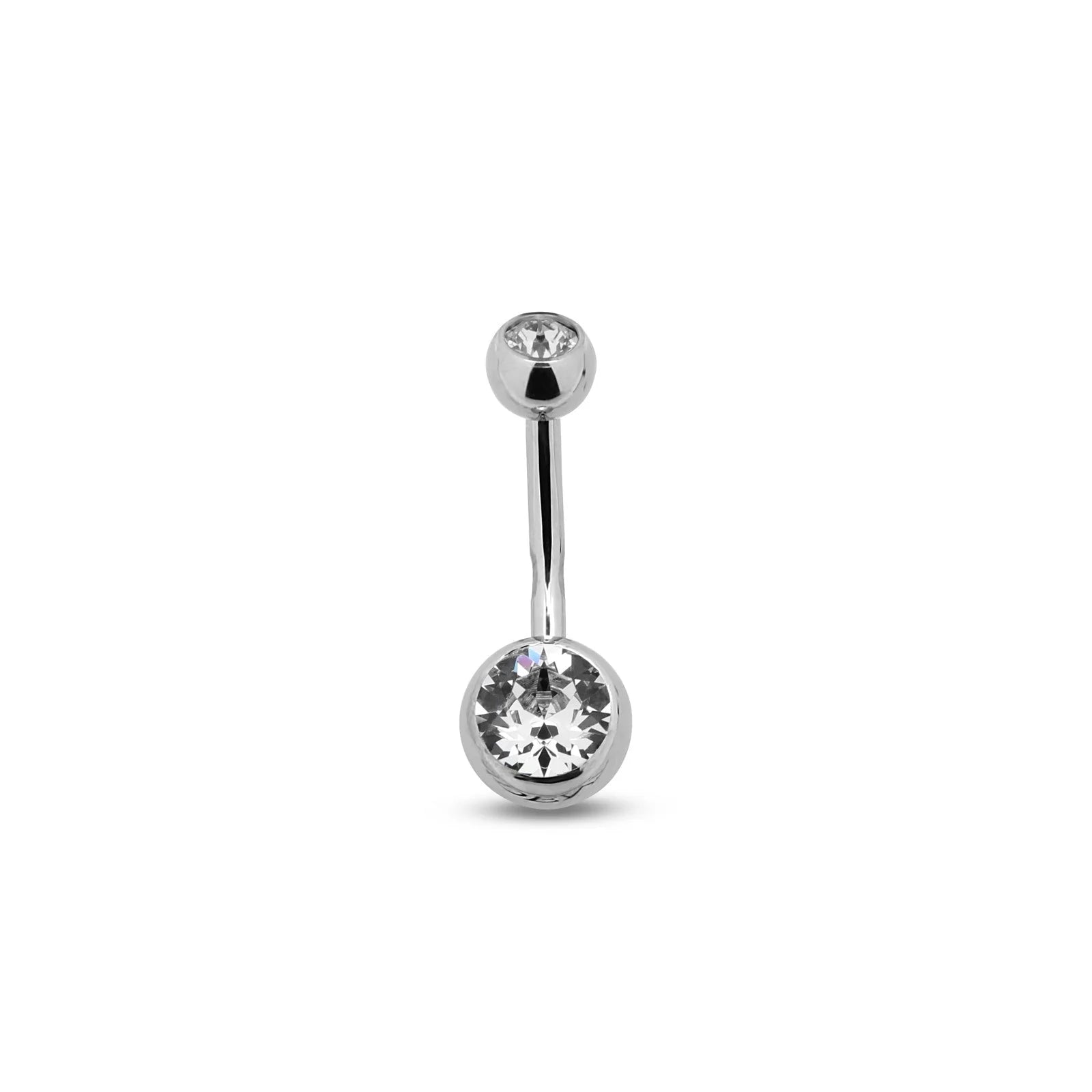 Titanium External Thread Double Jewelled Navel Bar