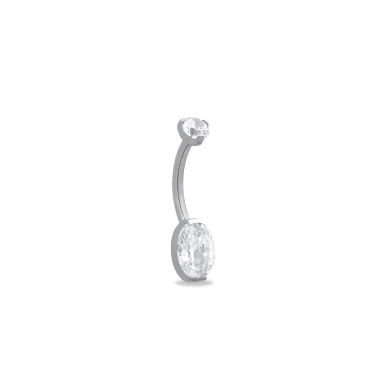 Titanium Mini Double Prong Navel Bar