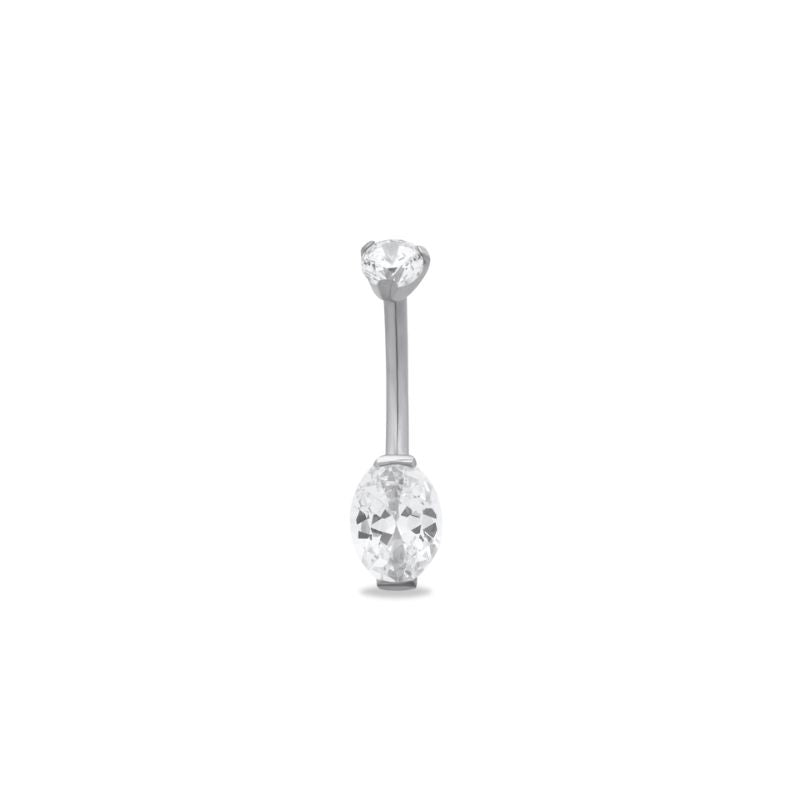Titanium Mini Double Prong Navel Bar