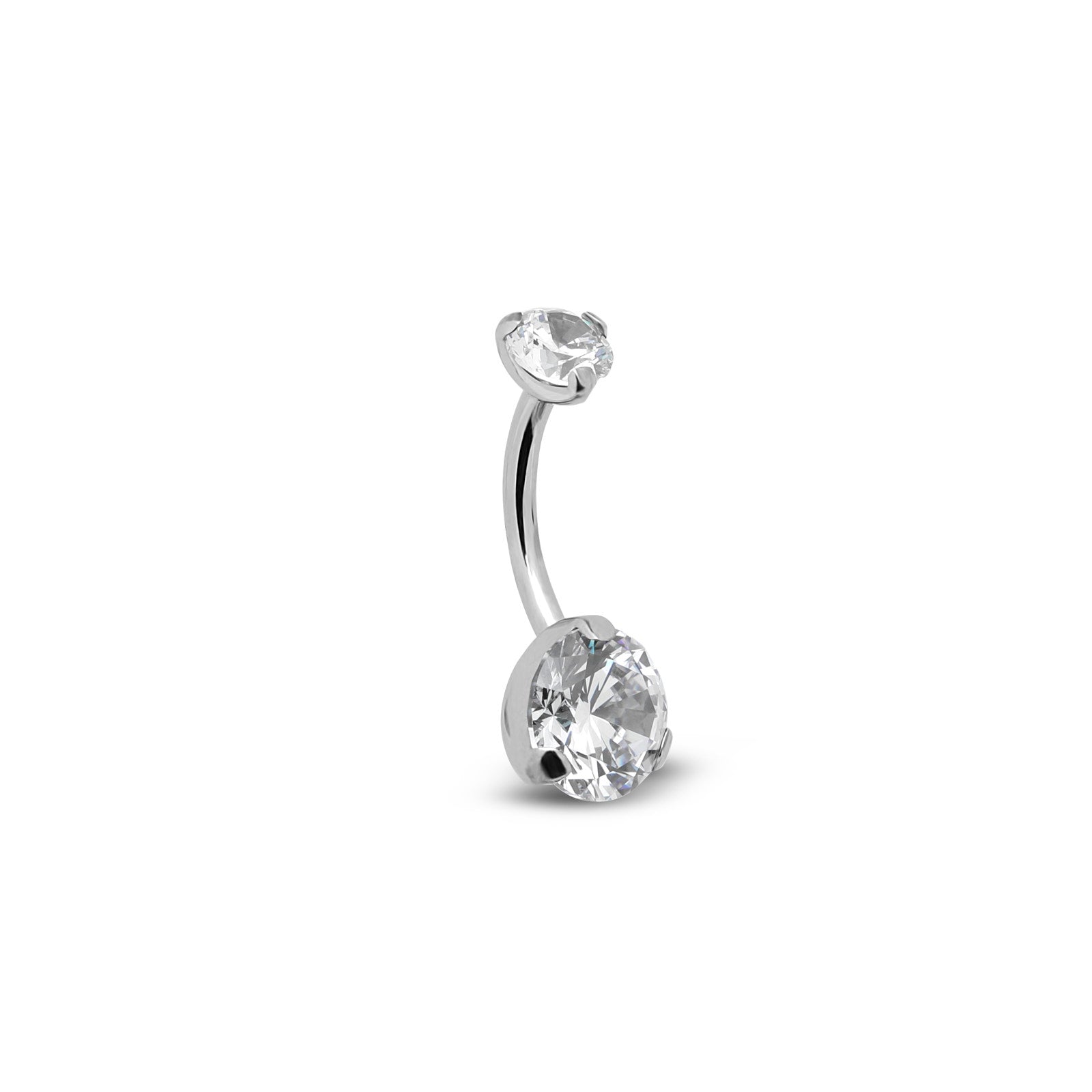 Titanium Prong Set Navel Bar
