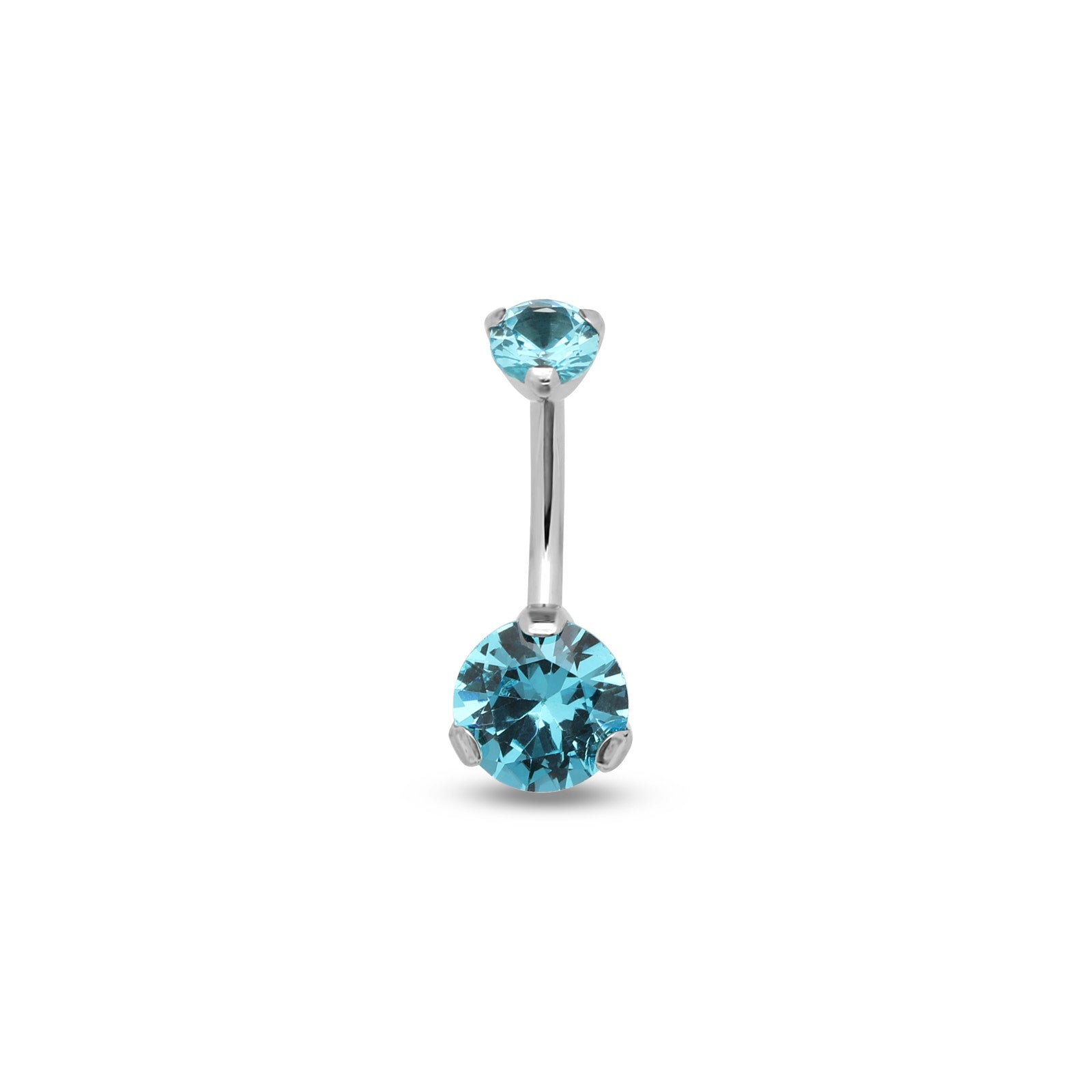 Titanium Prong Set Navel Bar