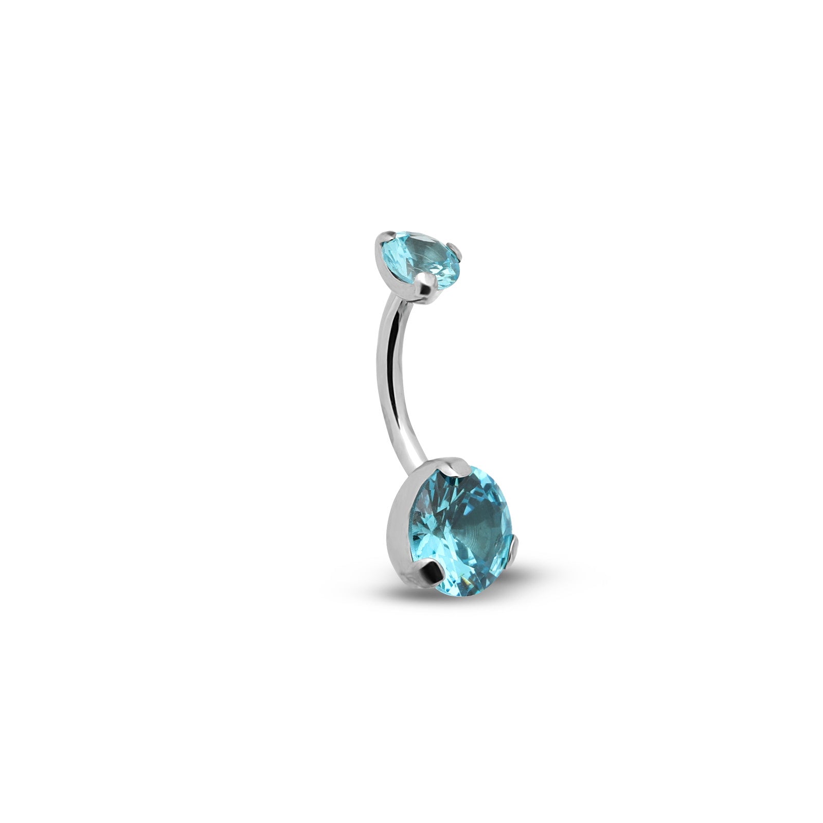 Titanium Prong Set Navel Bar