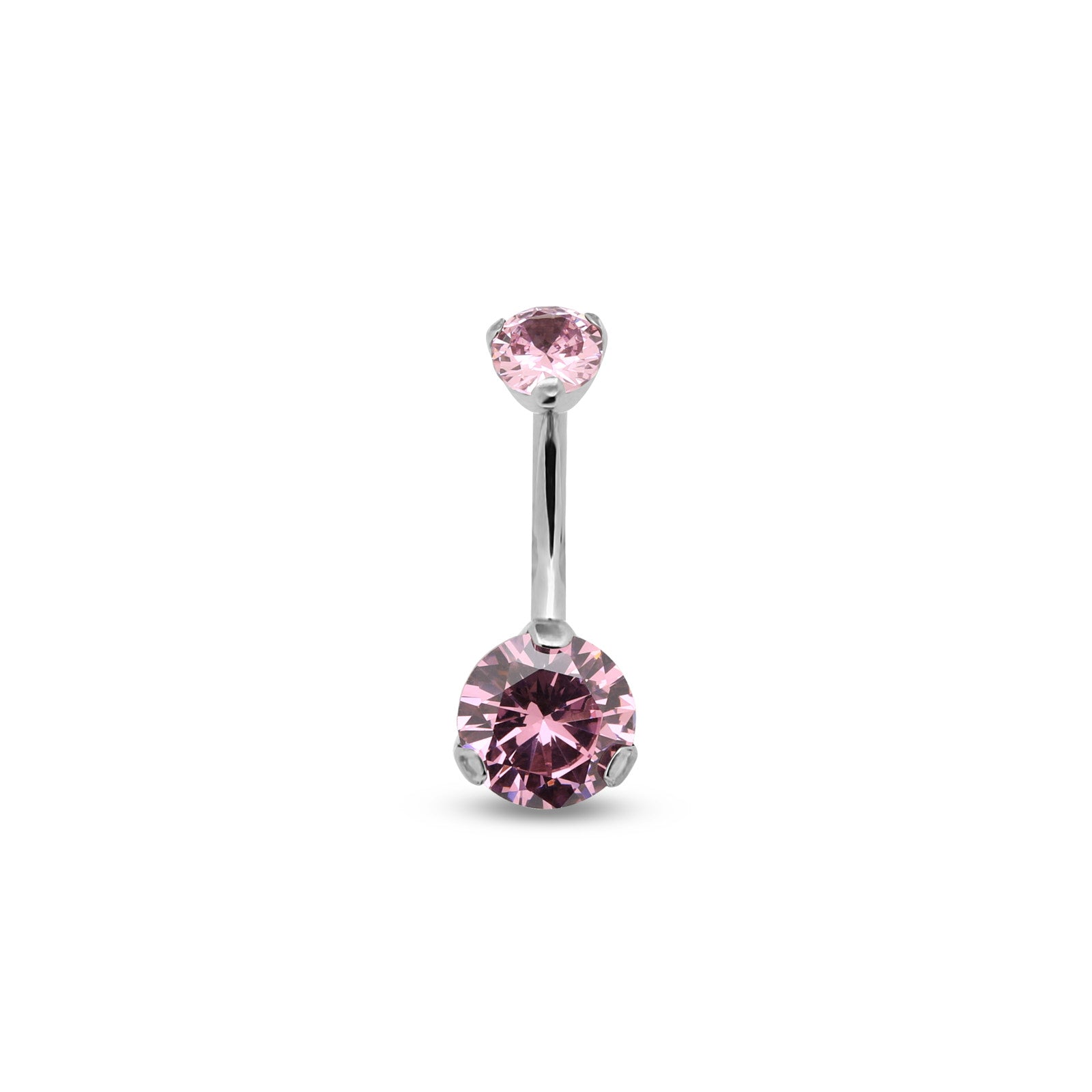 Titanium Prong Set Navel Bar