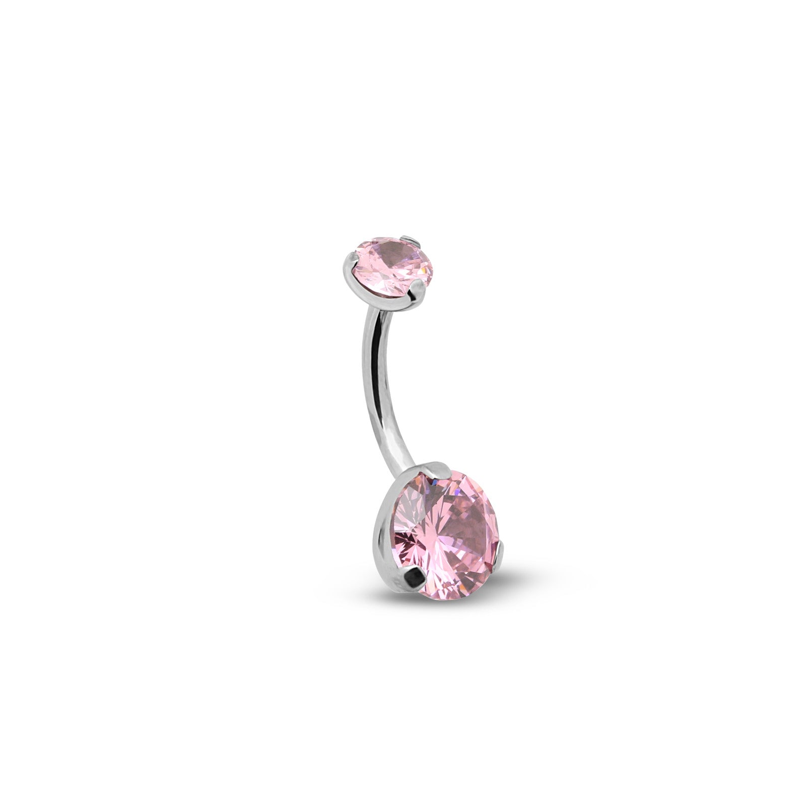 Titanium Prong Set Navel Bar