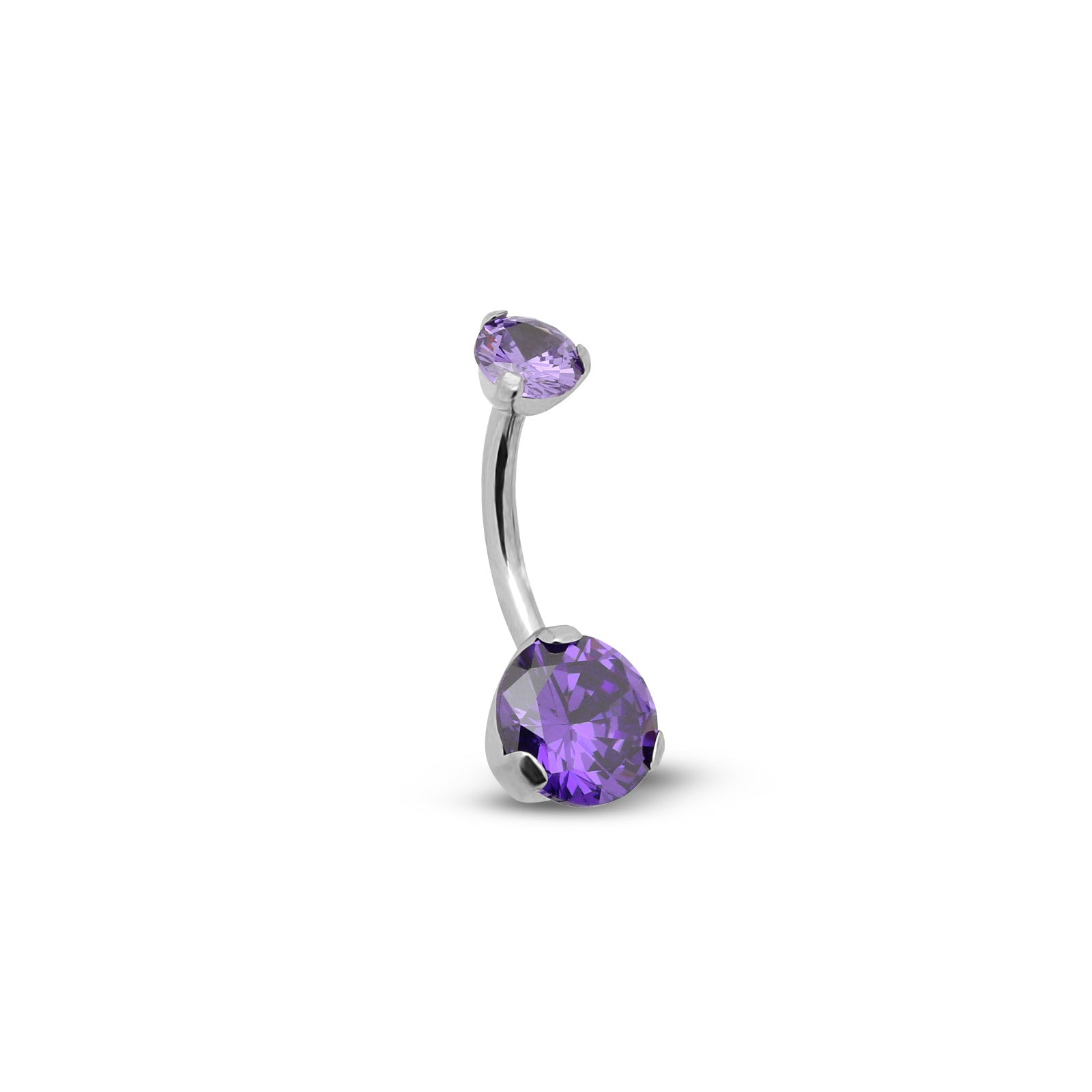 Titanium Prong Set Navel Bar
