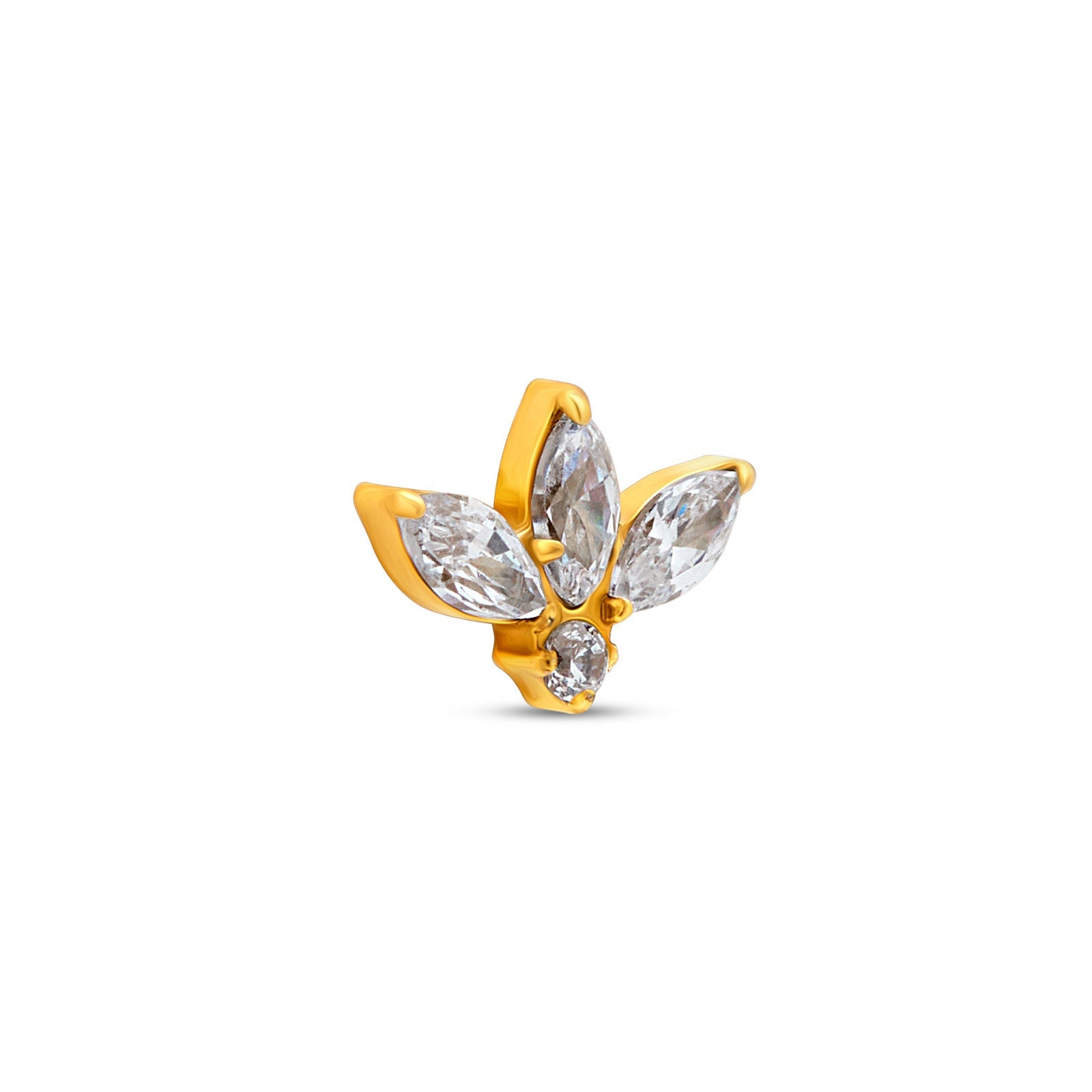 18k V-Gold Flower Fan Flatback