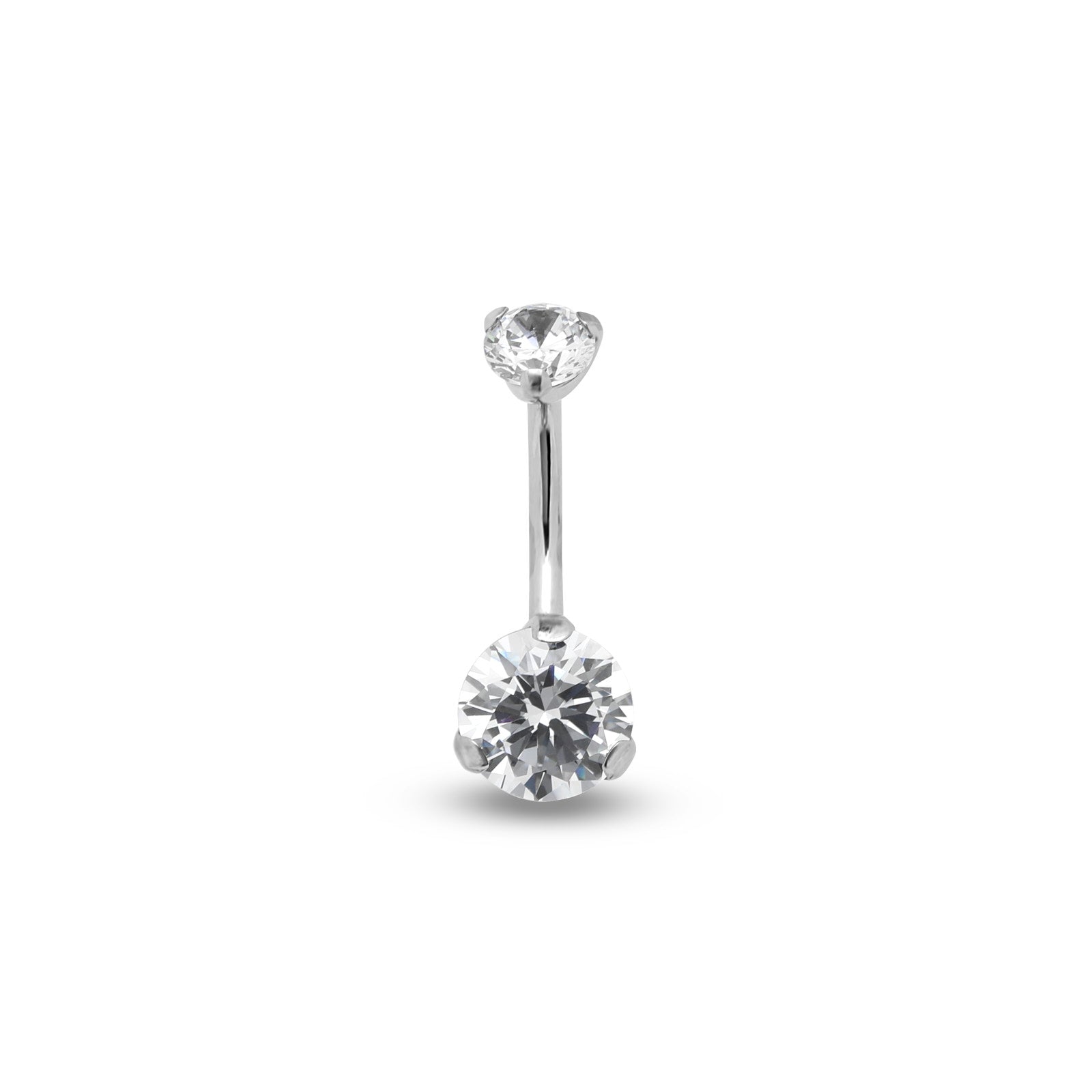Titanium Prong Set Navel Bar