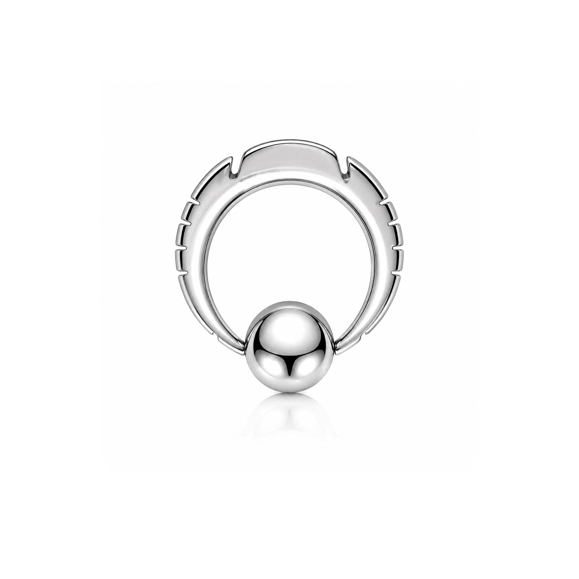 Tribal Cut Captive Bead Ring Ball