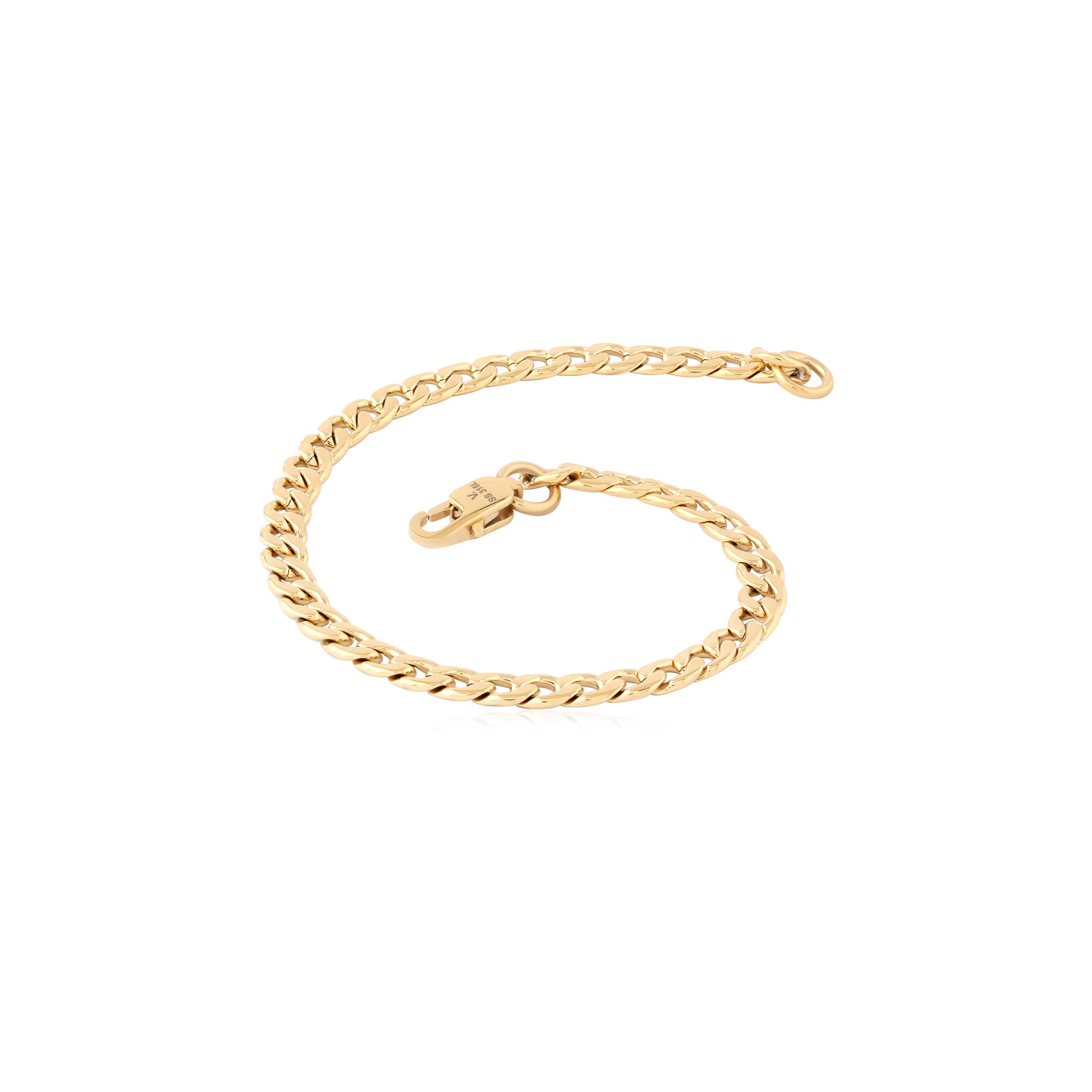 18k V-Gold Bracelet Flat Curb