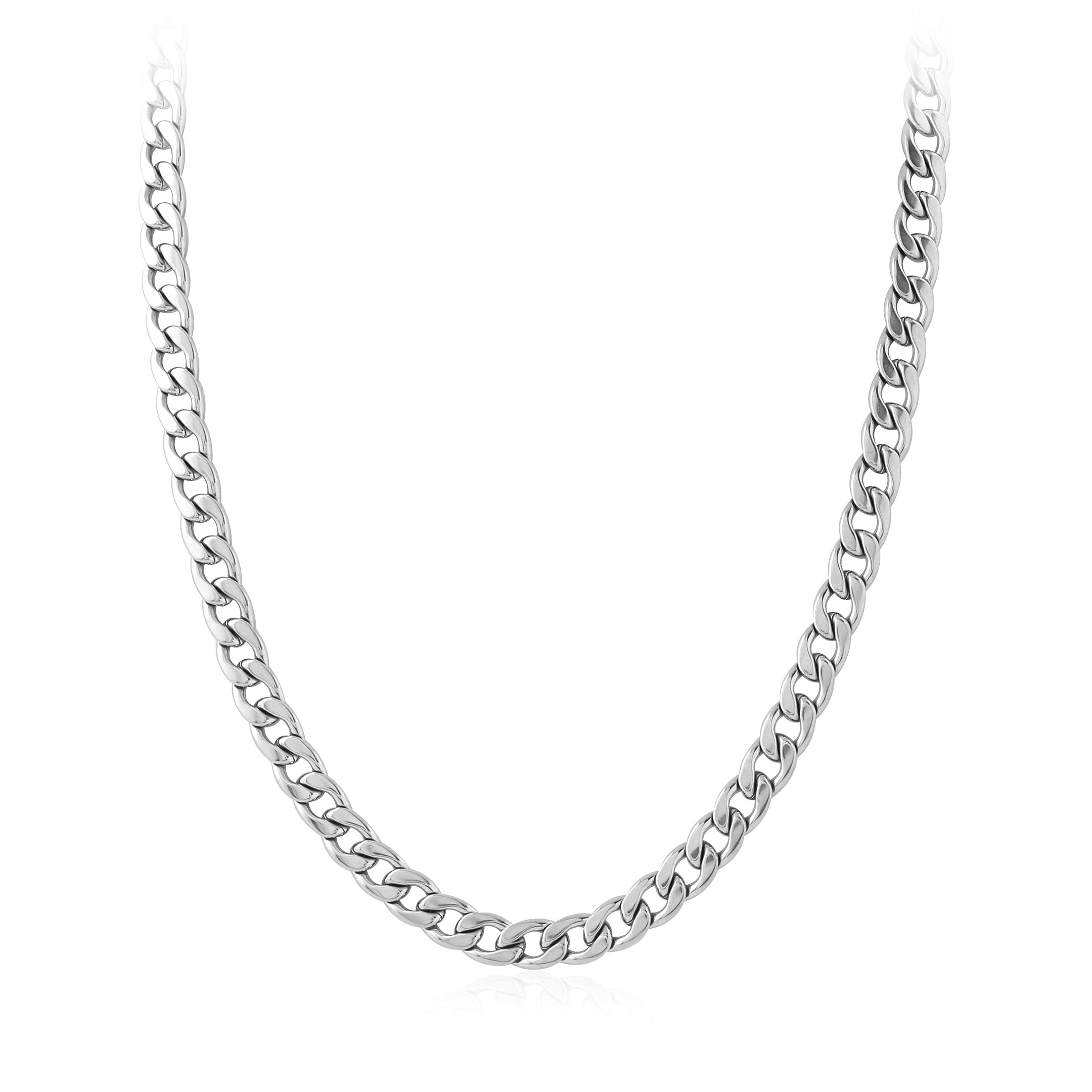 Steel Necklace Flat Curb