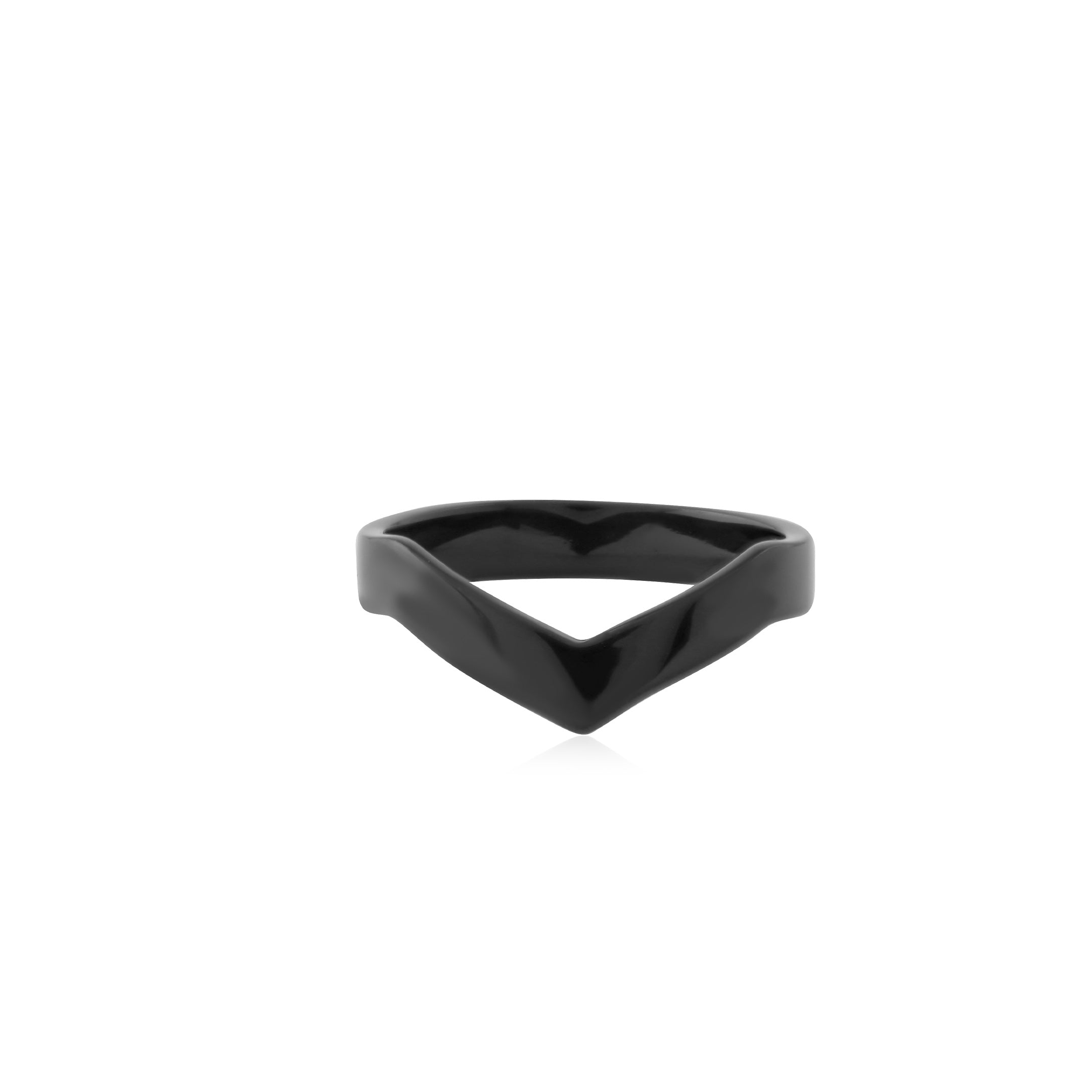 Black Steel Ring - V