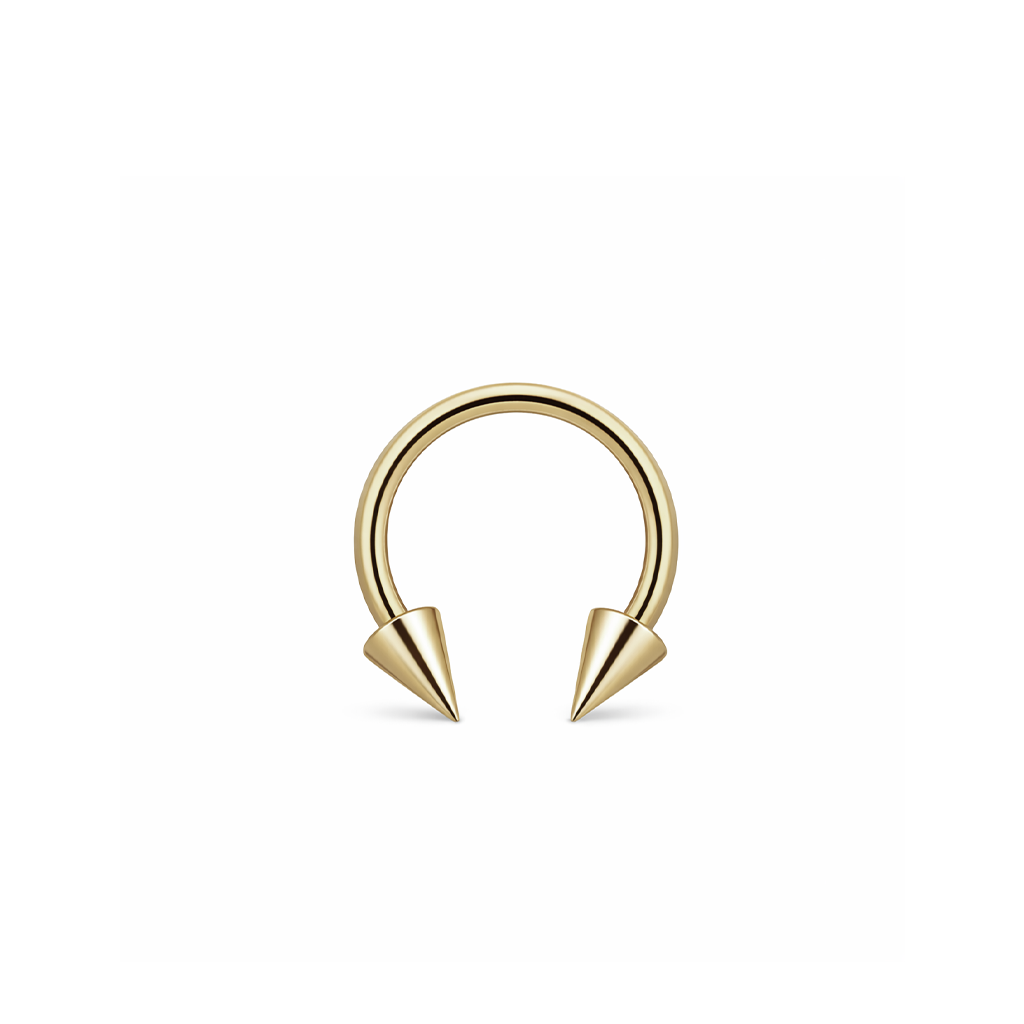 Zircon Gold External Thread Horseshoe with Spikes