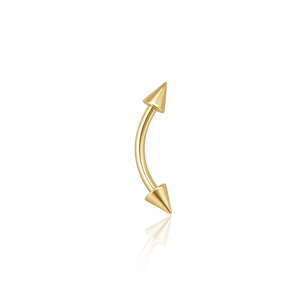 Zircon Gold Spike Curved Barbell